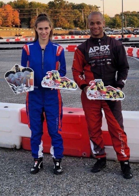 Karting coach and student